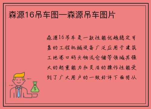 森源16吊车图—森源吊车图片