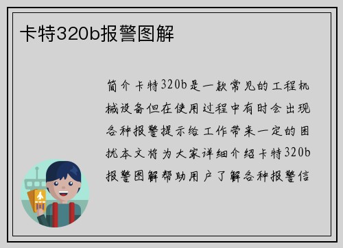 卡特320b报警图解